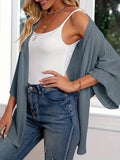 Waffle Knit Plus Size Cardigan